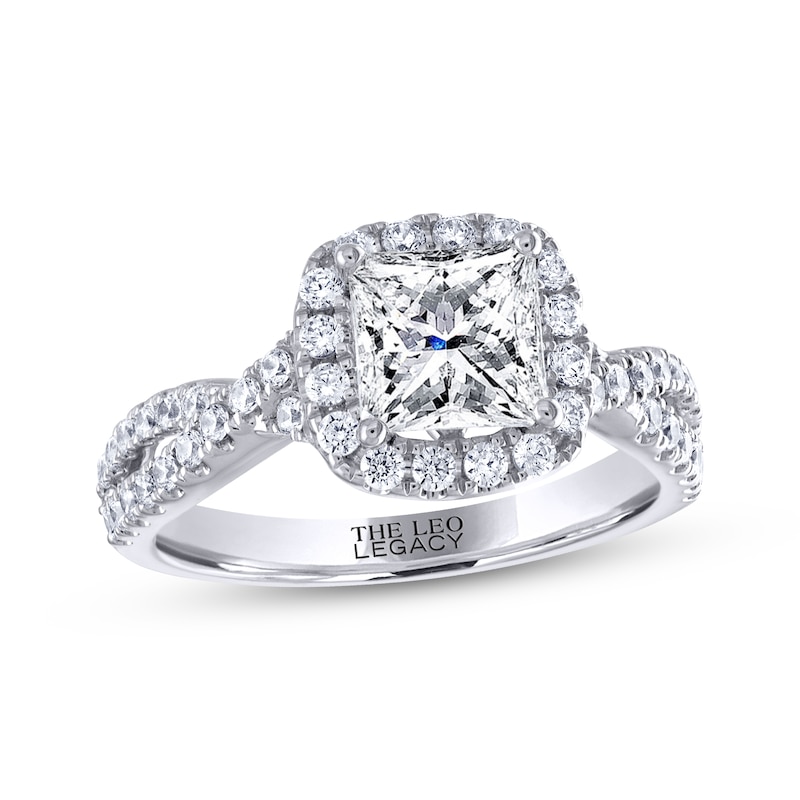THE LEO Legacy Lab-Created Diamond Princess-Cut Engagement Ring 2 ct tw White Gold Plated