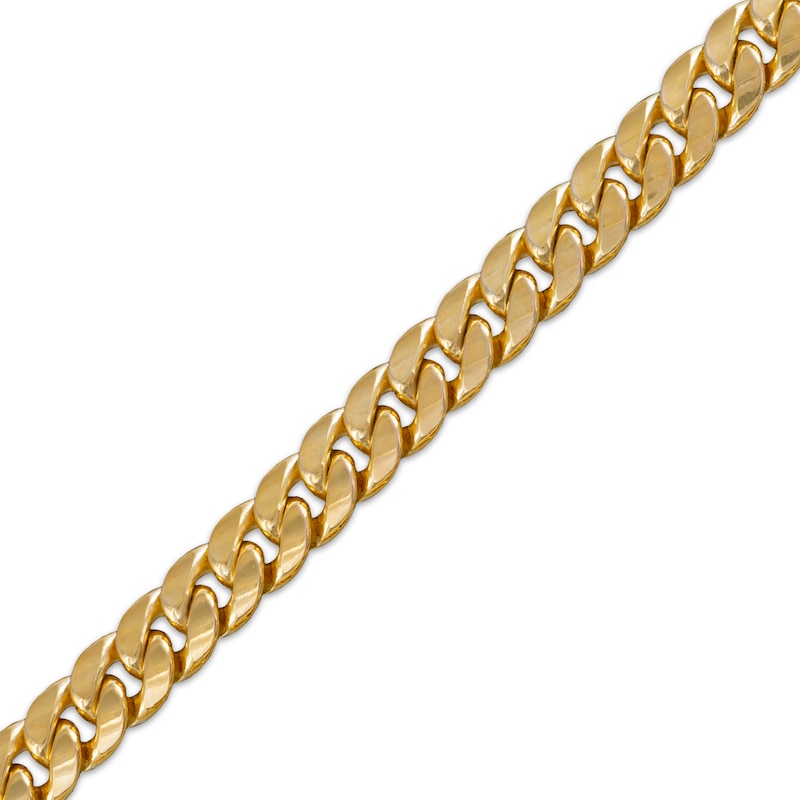 Semi-Solid Cuban Curb Chain Necklace 5.25mm Yellow Gold Plated 18"