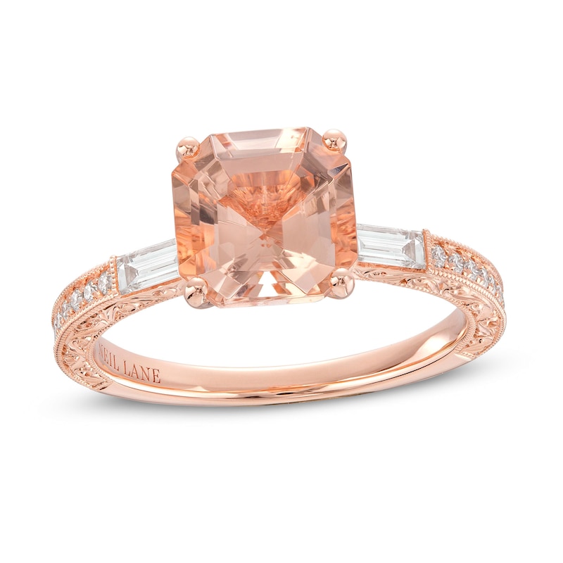 Neil Lane Morganite Engagement Ring 3/8 ct tw Diamonds Gold Plated