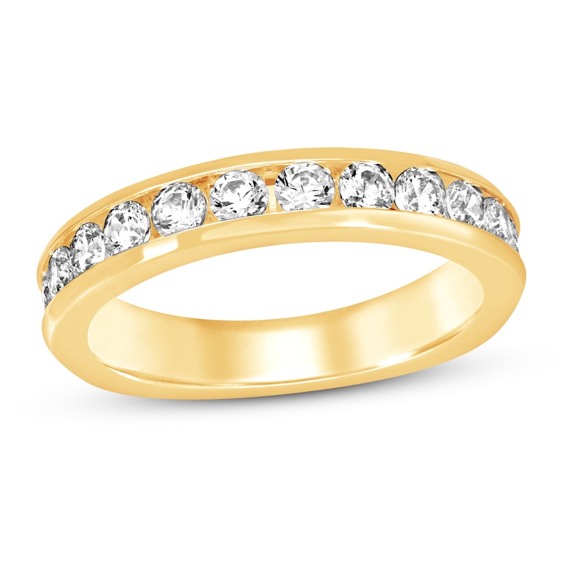 Diamond Anniversary Band 1 ct tw Round-cut Yellow Gold Plated