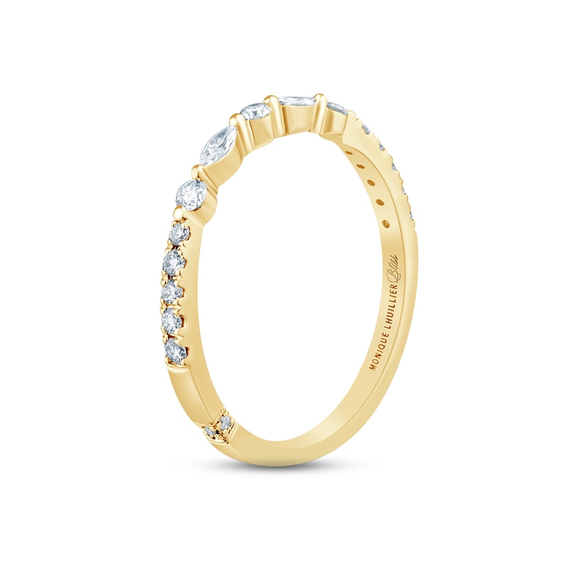 Monique Lhuillier Bliss Diamond Anniversary Band 1/3 ct tw Round & Marquise-cut Yellow Gold Plated