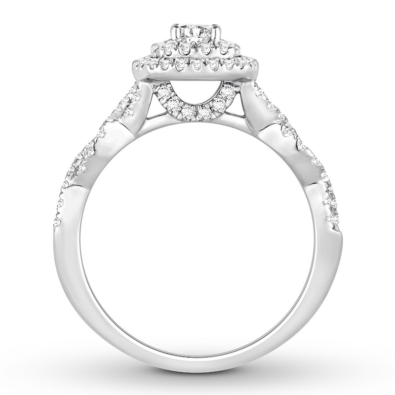 Diamond Engagement Ring 5/8 ct tw Round-cut White Gold Plated