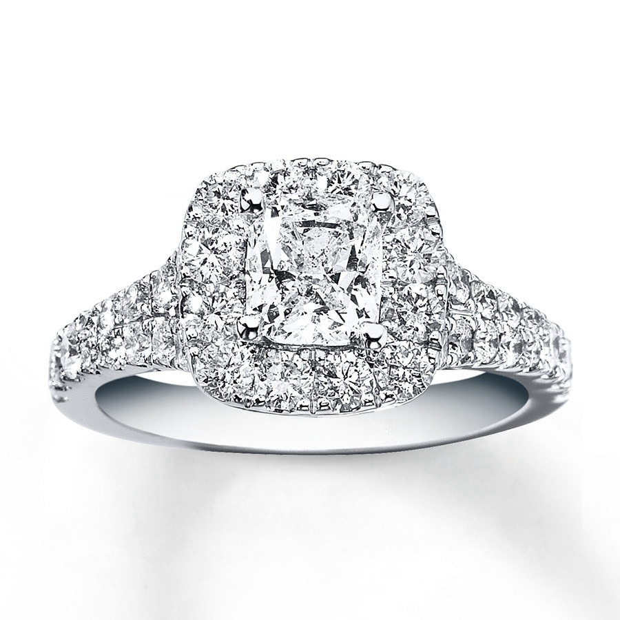 Neil Lane Diamond Engagement Ring 2-1/6 ct tw Cushion-cut 14K White Gold