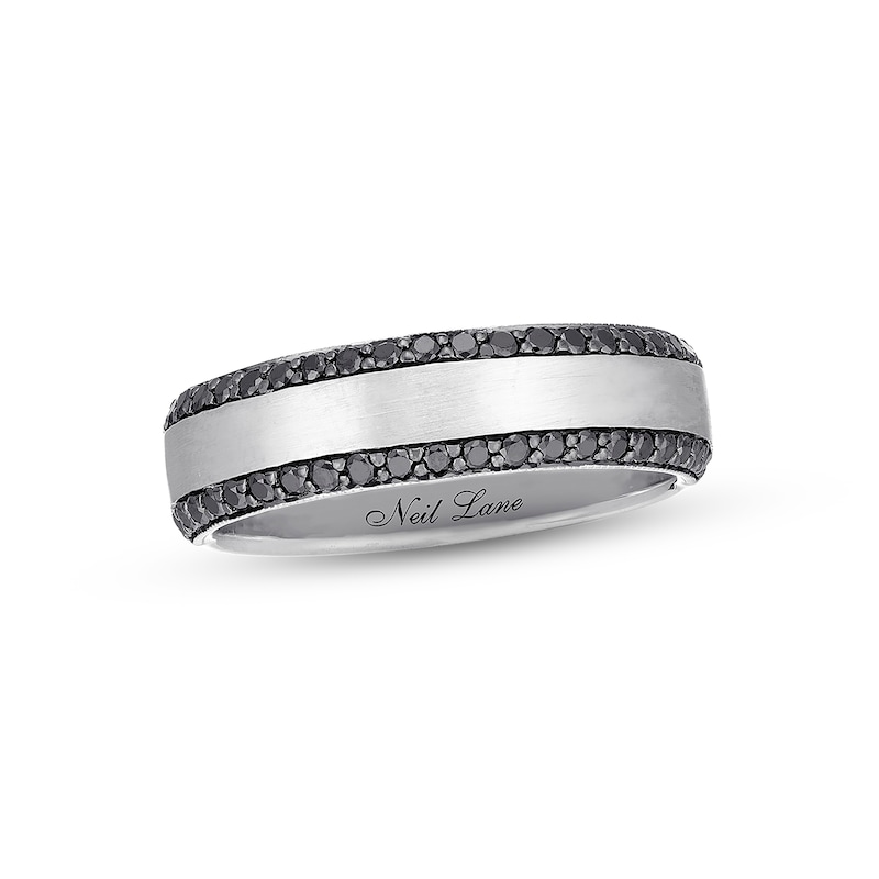 Neil Lane Men's Black Diamond Band 1/2 ct tw White Gold Plated