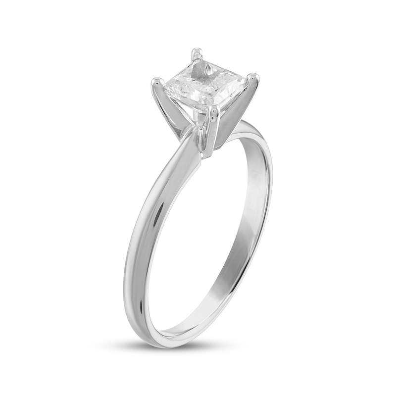 Diamond Solitaire Engagement Ring 1-1/2 ct tw Princess-cut White Gold Plated