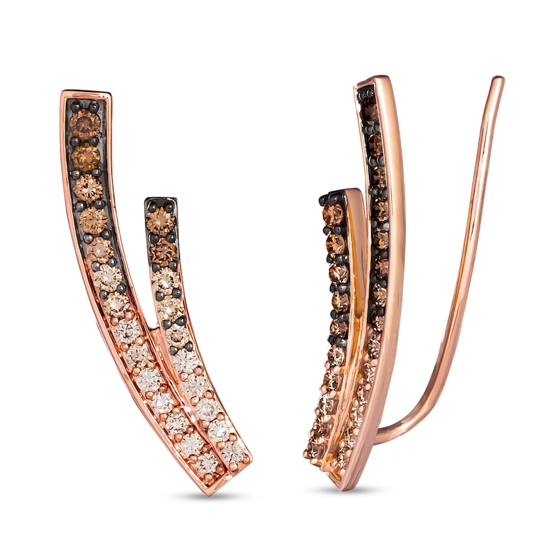 Le Vian Climber Earrings 3/4 ct tw Strawberry Gold Plated