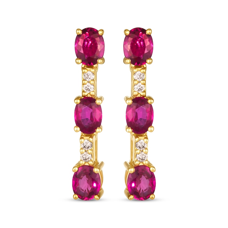 Le Vian Ruby Drop Earrings 1/20 ct tw Diamond Honey Gold Plated