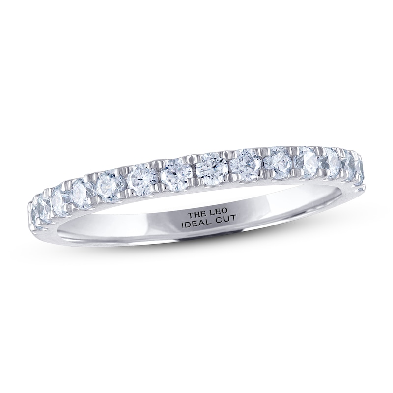 THE LEO Ideal Cut Diamond Anniversary Ring 1/2 ct tw White Gold Plated