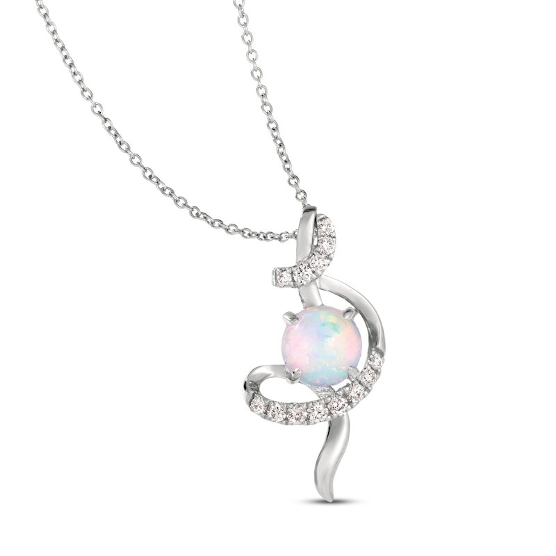 Le Vian Opal Necklace 1/5 ct tw Diamonds Vanilla Gold Plated 18"