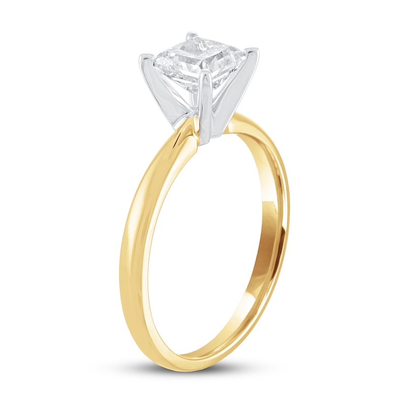 Diamond Solitaire Engagement Ring 1 ct tw Princess-cut Yellow Gold Plated