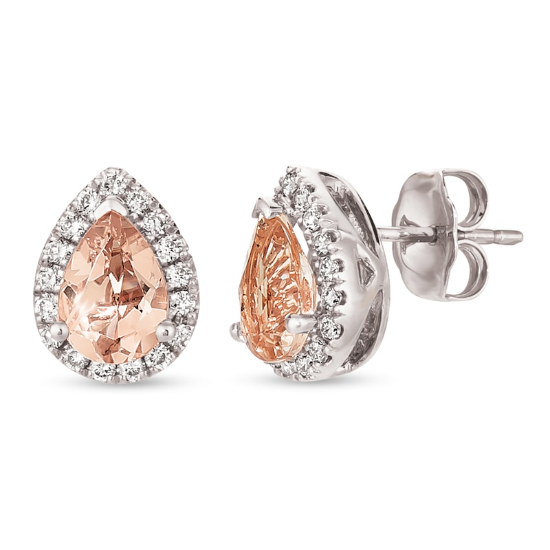 Le Vian Morganite & Diamond Earrings 1/4 ct tw Vanilla Gold Plated