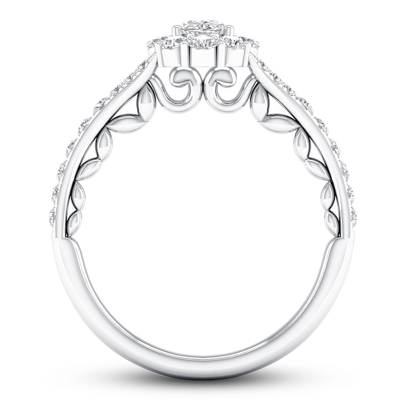 Certified Diamond Engagement Ring 7/8 ct tw White Gold Plated