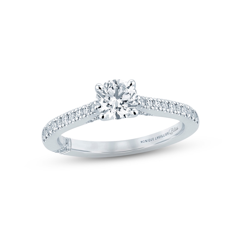 Monique Lhuillier Bliss Diamond Engagement Ring 5/8 ct tw Round-cut White Gold Plated