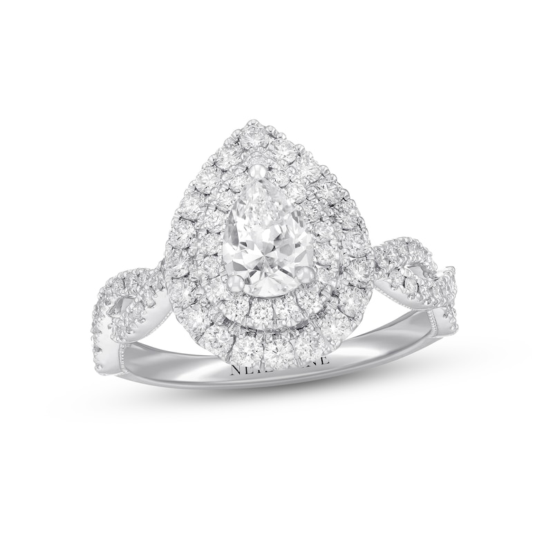 Neil Lane Diamond Engagement Ring 1-1/2 ct tw White Gold Plated