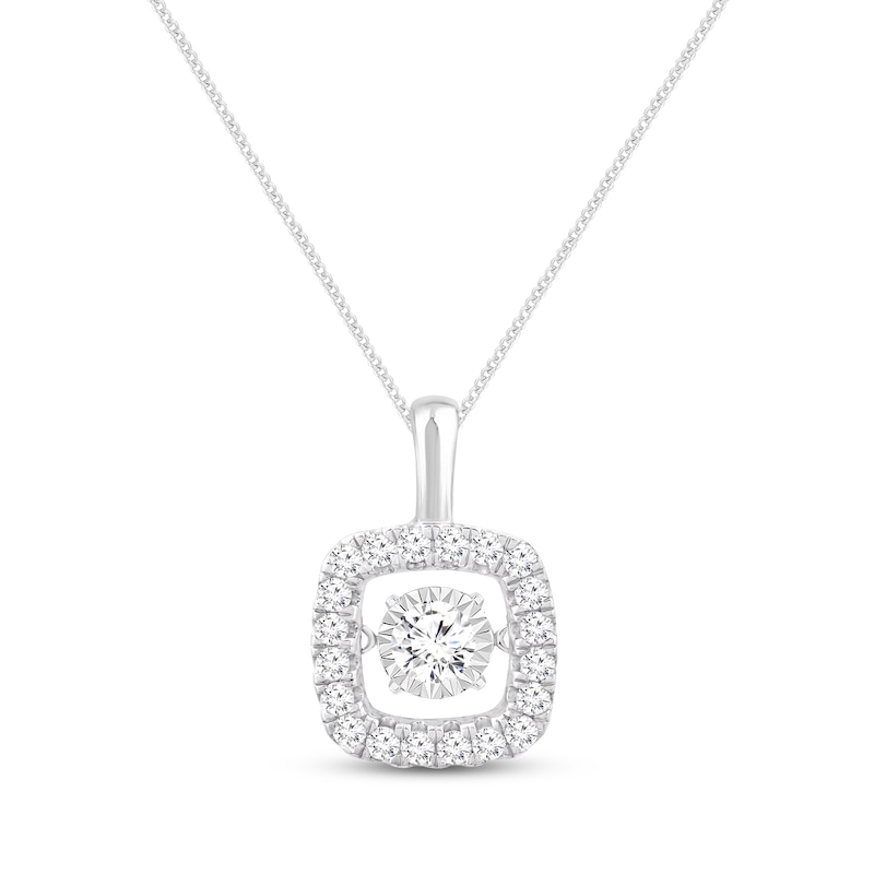 Unstoppable Love Necklace 1/2 ct tw White Gold Plated 19"