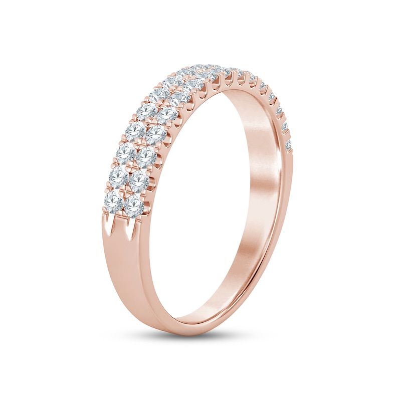 Diamond Anniversary Ring 1/2 ct tw Round-cut Rose Gold Plated