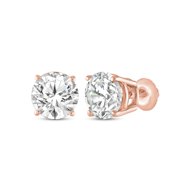 Round-Cut Diamond Solitaire Stud Earrings 1 ct tw Rose Gold Plated