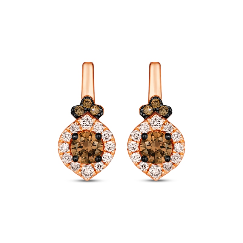Le Vian Diamond Earrings 5/8 ct tw Strawberry Gold Plated