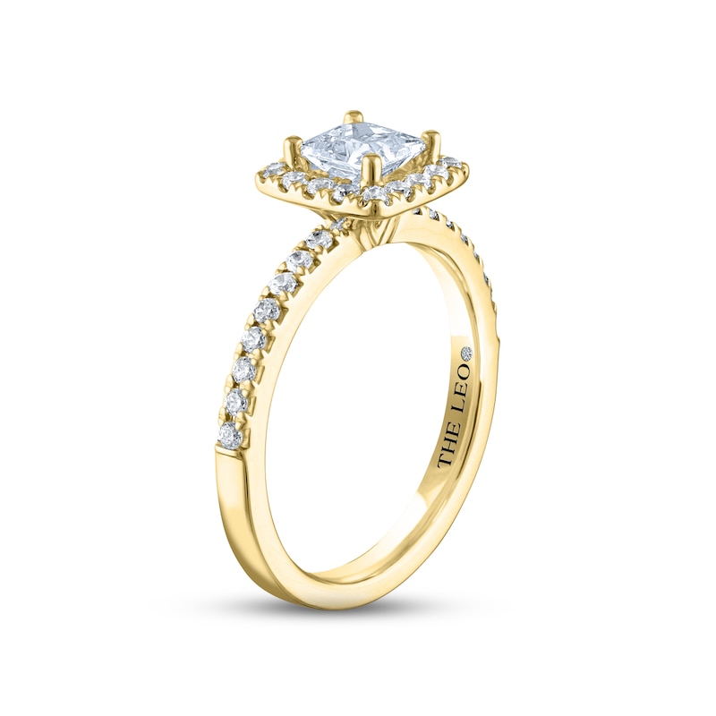 THE LEO Diamond Engagement Ring 1 ct tw Princess & Round-cut Yellow Gold Plated