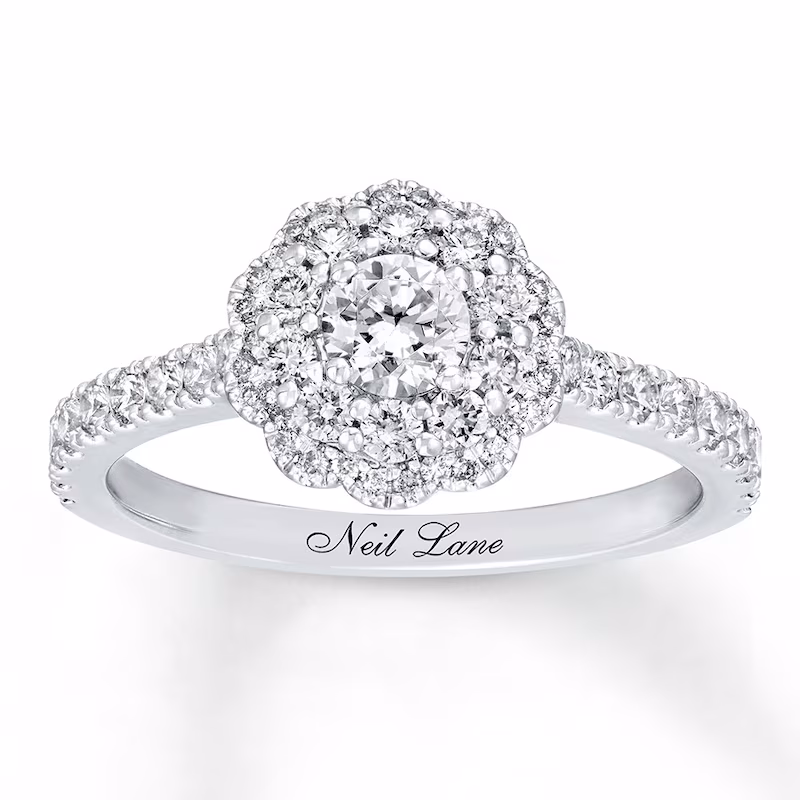 Neil Lane Engagement Ring 1 ct tw Round-cut Diamonds 14K White Gold - Size 5