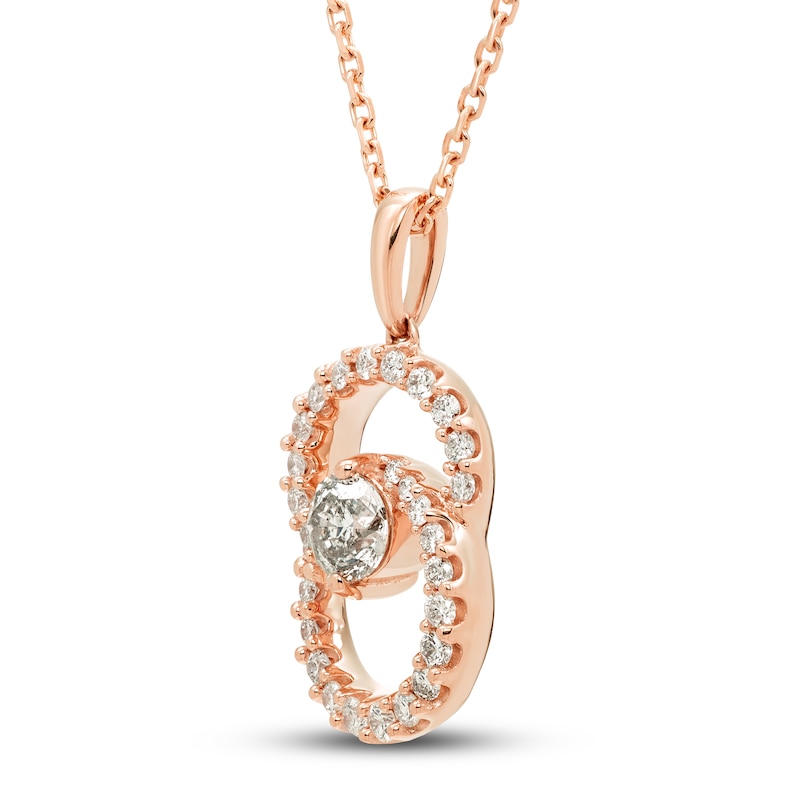 Encircled by Love Diamond Necklace 1/2 ct tw Round-cut Rose Gold Plated 18"