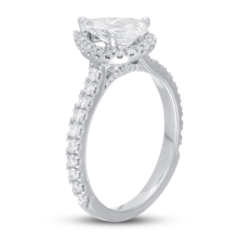 Neil Lane Premiere Pear-Shaped Diamond Engagement Ring 2 cts tw White Gold Plated