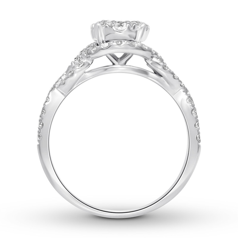 Diamond Engagement Ring 1 ct tw Round-cut White Gold Plated
