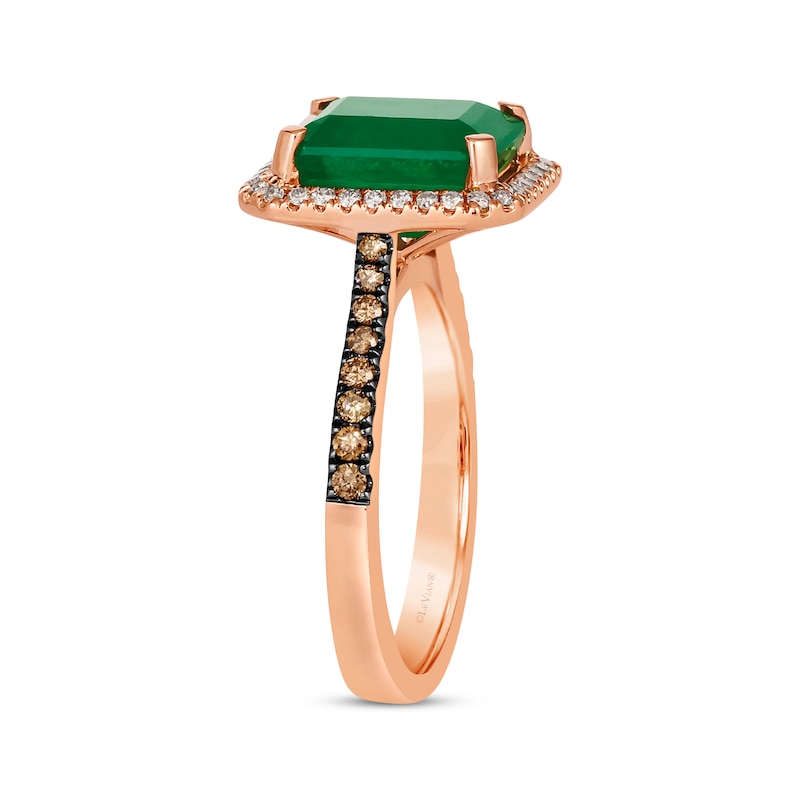 Le Vian Emerald-Cut Emerald Ring 3/8 ct tw Diamonds Strawberry Gold Plated