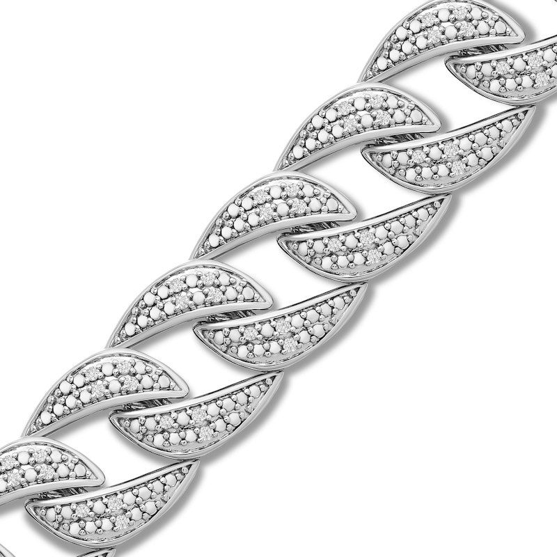 Men's Diamond Bracelet 1 ct tw Silver Plated 8.5"