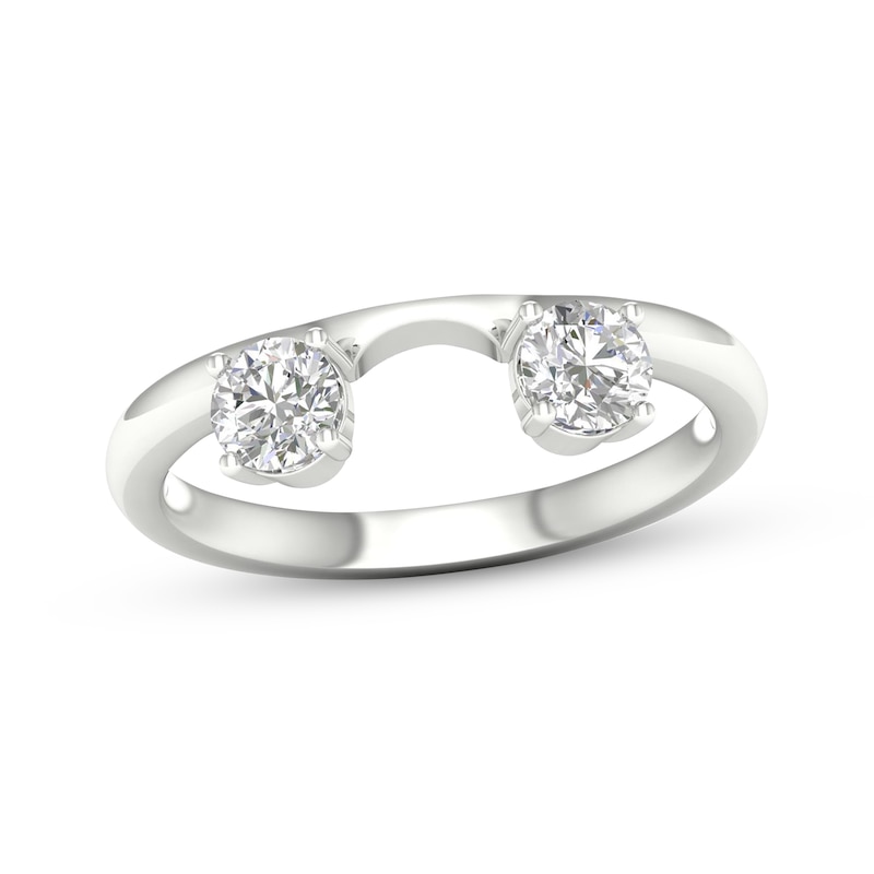 Round-Cut Diamond Enhancer Ring 1/2 ct tw White Gold Plated