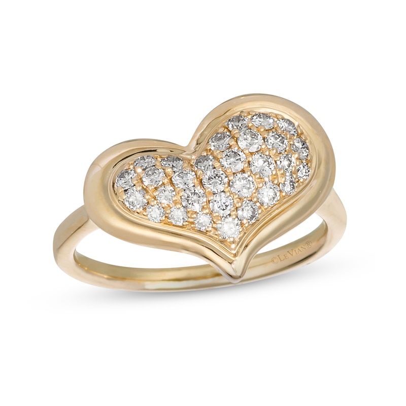 Le Vian Diamond Heart Ring 1/2 ct tw Honey Gold Plated - Size 7