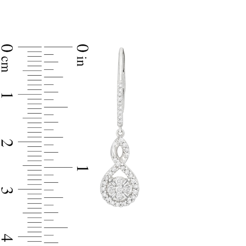 Neil Lane Diamond Dangle Earrings 1/2 ct tw White Gold Plated