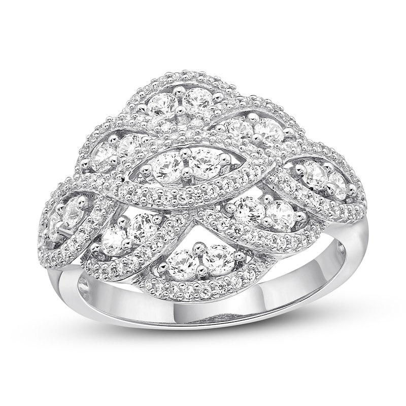 Diamond Ring 1 ct tw Round-cut White Gold Plated