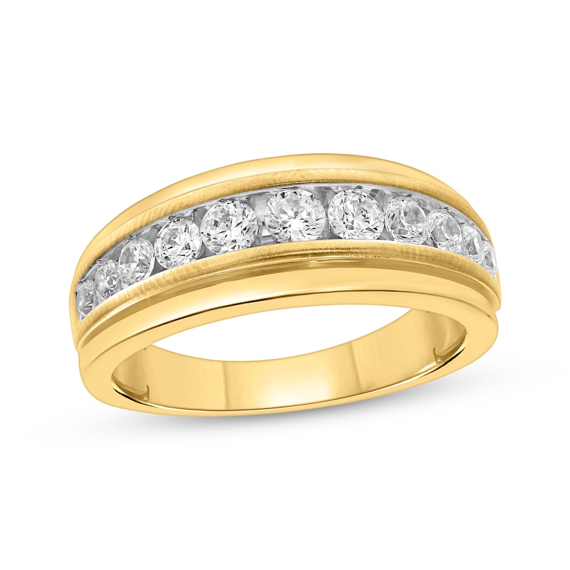 Men’s Diamond Wedding Band 1 ct tw Yellow Gold Plated