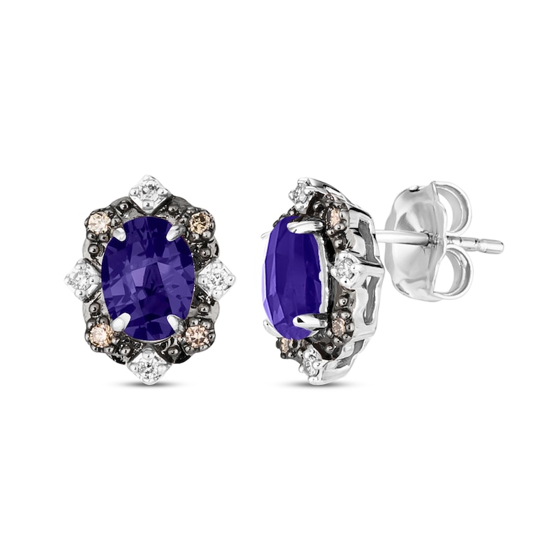 Le Vian Tanzanite Earrings 1/10 ct tw Diamonds Vanilla Gold Plated