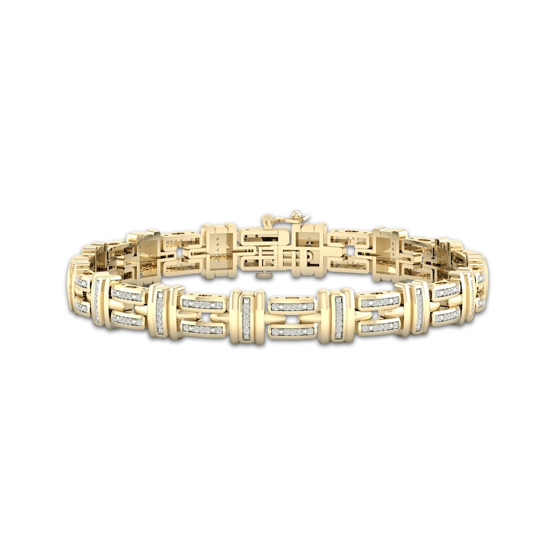 Men's Diamond Bracelet 1/2 ct tw Round-cut Yellow Gold Plated 8.5