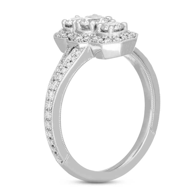 Neil Lane Round-cut Diamond Engagement Ring 7/8 ct tw White Gold Plated