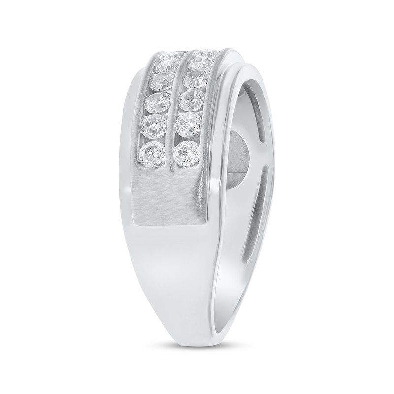 Men's Diamond Wedding Band 1 ct tw Round-cut White Gold Plated