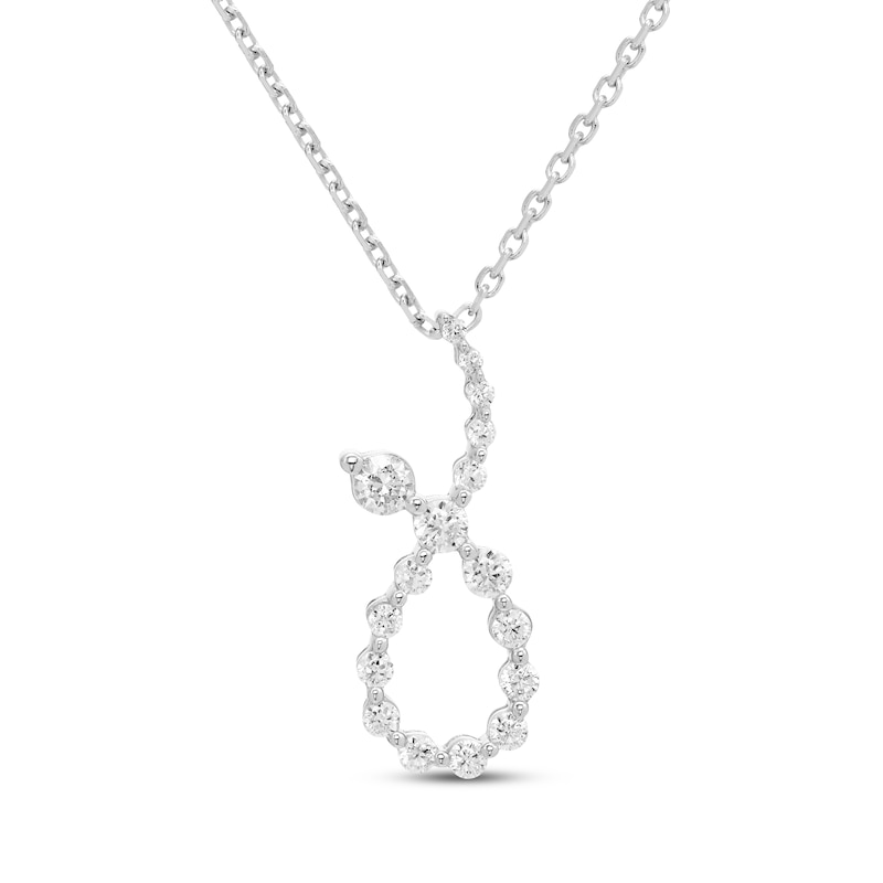 Diamond Loop Necklace 1/3 ct tw White Gold Plated 18"