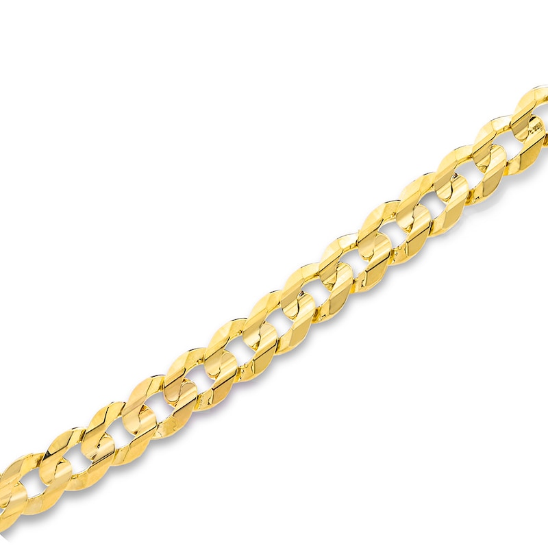 Cuban Curb Chain Bracelet Yellow Gold Plated 9"