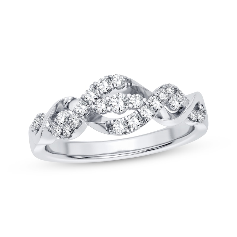 Diamond Twist Anniversary Band 1/3 ct tw White Gold Plated