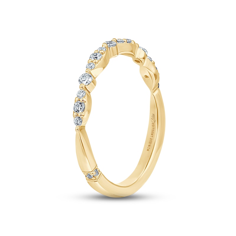 Monique Lhuillier Bliss Diamond Wedding Band 1/4 ct tw Round-cut Yellow Gold Plated
