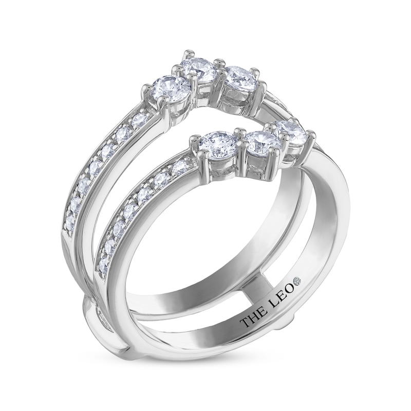 THE LEO Diamond Round-Cut Enhancer Ring 1 ct tw White Gold Plated
