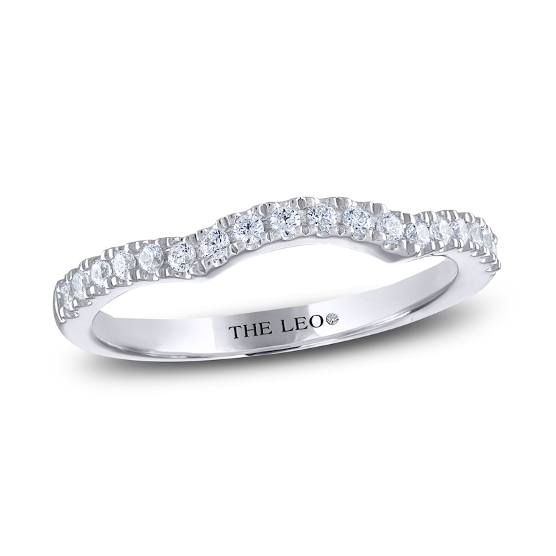 THE LEO Diamond Wedding Band 1/4 ct tw Round-cut White Gold Plated