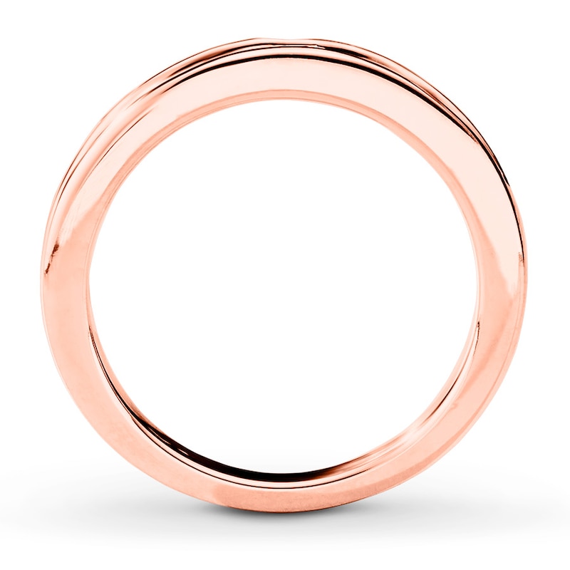 Diamond Wedding Band 1/4 ct tw Princess-cut Rose Gold Plated