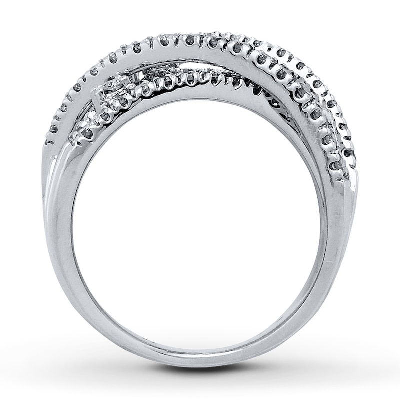 Ring 1 ct tw Diamonds White Gold Plated