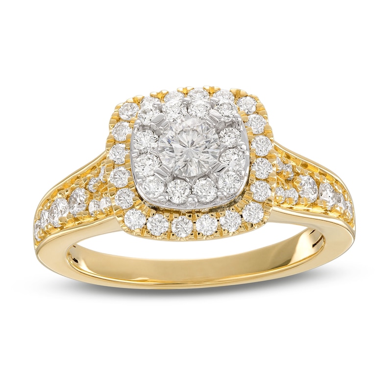 Diamond Engagement Ring 1 ct tw Round-cut Two-Tone Gold Plated