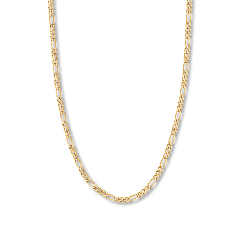 24" Solid Figaro Link Chain Yellow Gold Plated Appx. 4.7mm