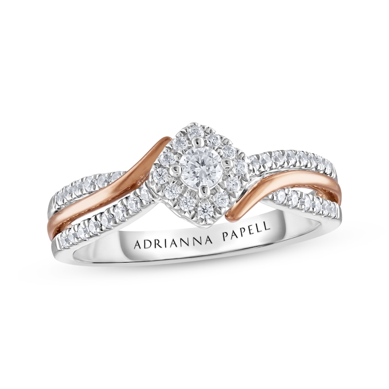 Adrianna Papell Diamond Engagement Ring 1/4 ct tw Two-Tone Gold Plated