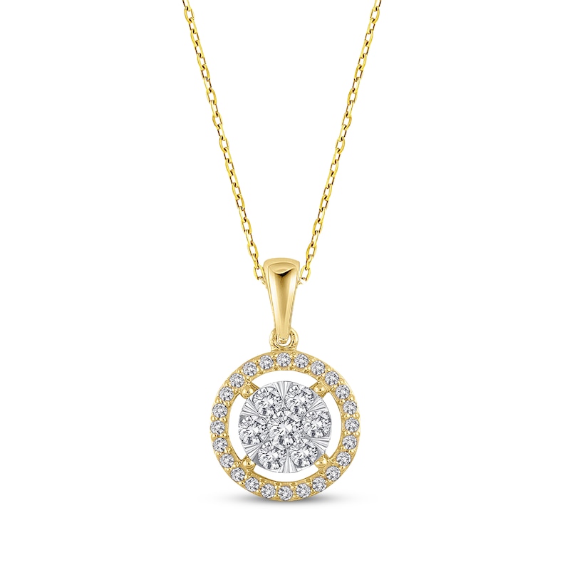 Diamond Necklace 1/2 ct tw Round-cut Two-Tone Gold Plated